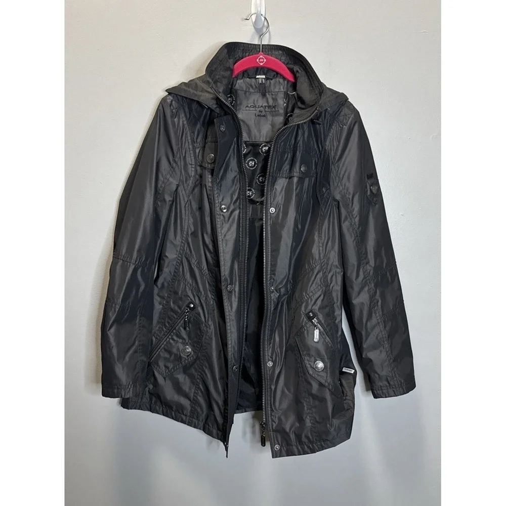 Aquatex By Lebek Jacket Women's SZ 40/US 12 Black Waterproof‎ Windproof